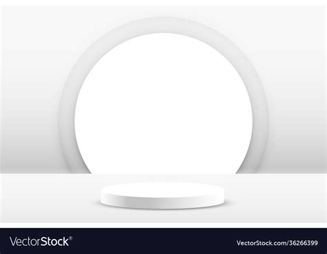 White Podium Product Display Empty Background Vector Image
