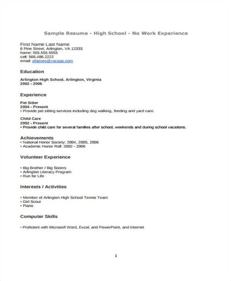 7 Summer Job Resume Templates Free Samples Examples Format Download