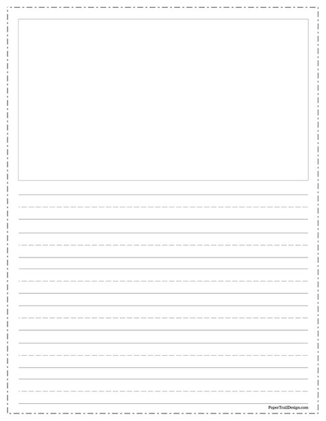 Printable Primary Writing Paper With Picture Box Get What You Need
