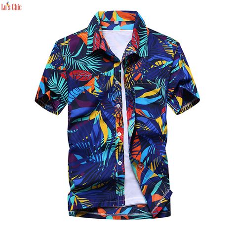 Men S Hawaiian Shirts Button Short Sleeve Beach Aloha Vacation Casual Print