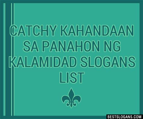 Catchy Kahandaan Sa Panahon Ng Kalamidad Slogans List Taglines Hot Sex Picture
