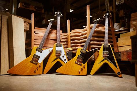 Gibson ‘custom Shop 1958 Korina Flying V And Explorer Re Issue Ultra