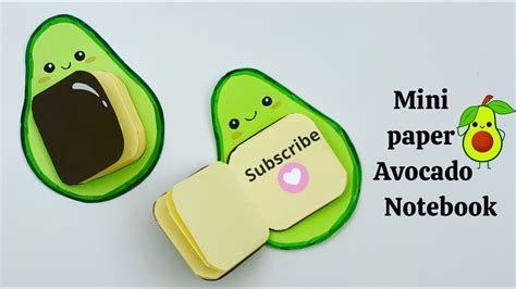 Diy Mini Paper Avocado Notebooks One Sheet Of Paper Diy Back To