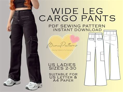 The Wide Leg Cargo Pants Sewing Pattern Is Easy To Sew