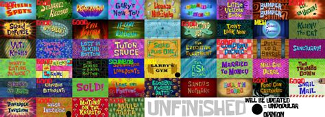 Spongebob Season 9 Official Scorecard Unfinished Fandom