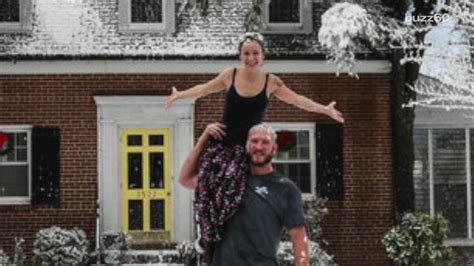 husband surprises wife with diy white christmas