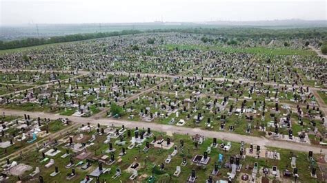 Aerial View The Biggest Cemetery In Europe Stock Footage Videohive