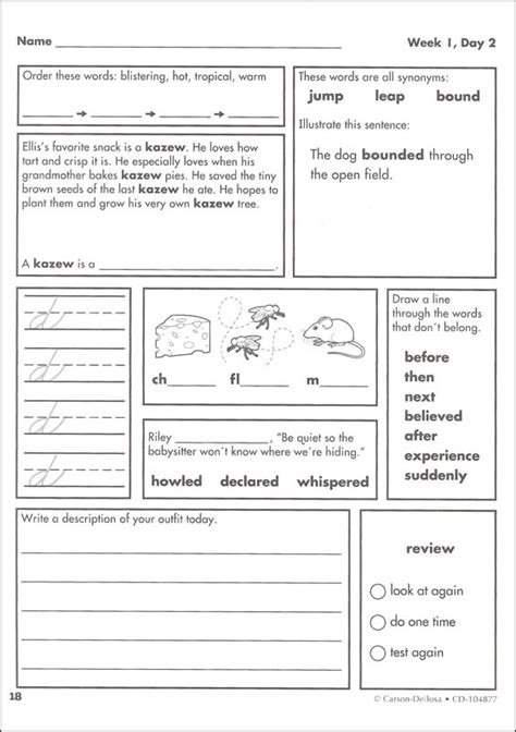 Language Arts Weekly Practice Grade 3 Carson Dellosa 9781483827919