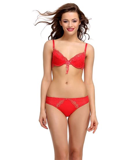 Buy Clovia Red Lace Bra Panty Sets Online At Best Prices In India Snapdeal