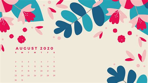 August 2020 Calendar Wallpapers Wallpaper Cave
