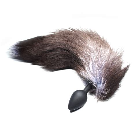 M Size Fox Tail Anal Plug Silicone Butt Plug Anal Tail Cat Tail Anal