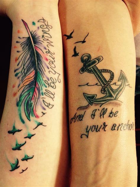 20 Matching Sister Tattoo Ideas That Symbolize Your Love Feather