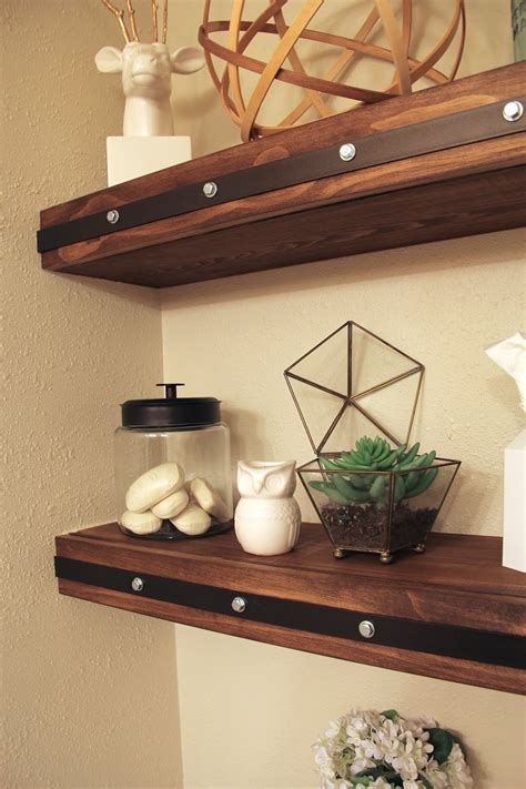 Diy Floating Shelves With Faux Rivets