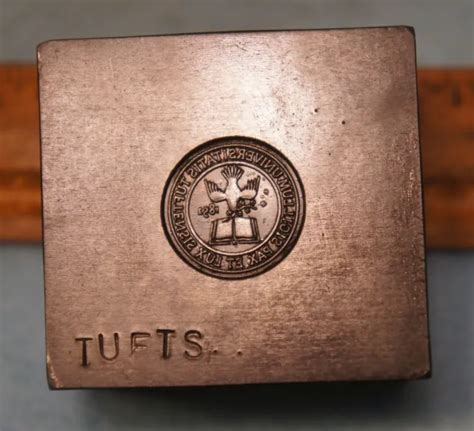Vintage Tufts University School Seal Steel Stamping Die Cg44 Boston Ma