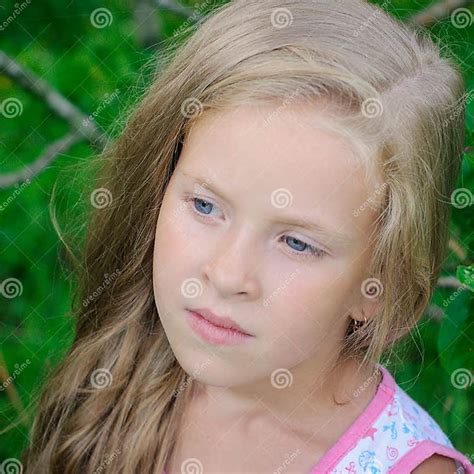 Portrait Of A Pretty 8 Year Old Girl Stock Image Image Of Girl Close