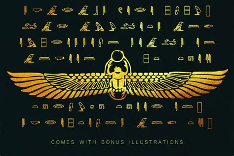 Egypt Egyptian Typeface Font Unique Ancient History Hieroglyph