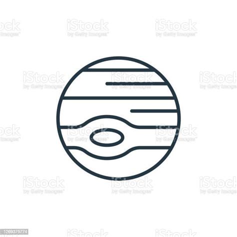 Jupiter Vector Icon Isolated On White Background Outline Thin Line