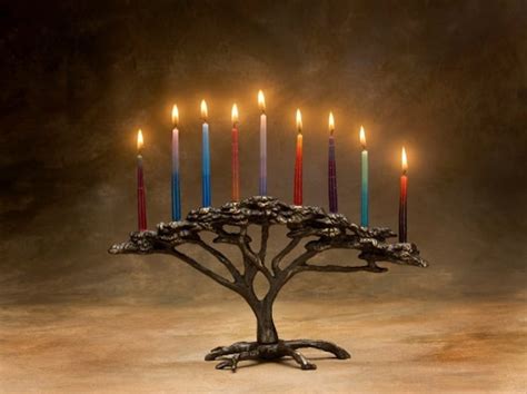 tree of life menorah cast bronze hanukkah 9 candle etsy