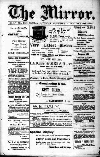Mirror Trinidad And Tobago In British Newspaper Archive