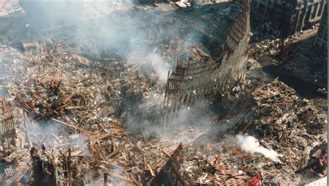 Ariel View Of Ground Zero With Smoking Debris Village Preservation