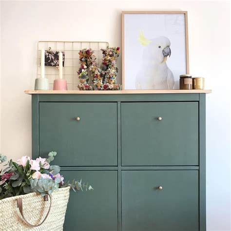 Ikea brusali shoe cabinet with 3 compartments 61x130cm brown helps you organise your shoes and save. Ikea Shoes Cabinet Hack Diy Painting Green in 2019 | Ikea ...