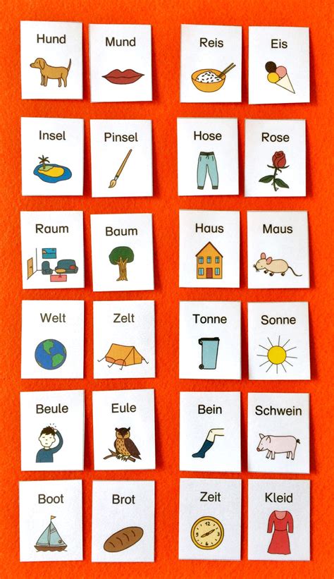Reimwörter Sprachförderung Kindergarten Reimwörter Lernspiele