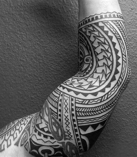 Mens Half Sleeve Tribal Polynesian Design Tattoo Ideas Next Luxury