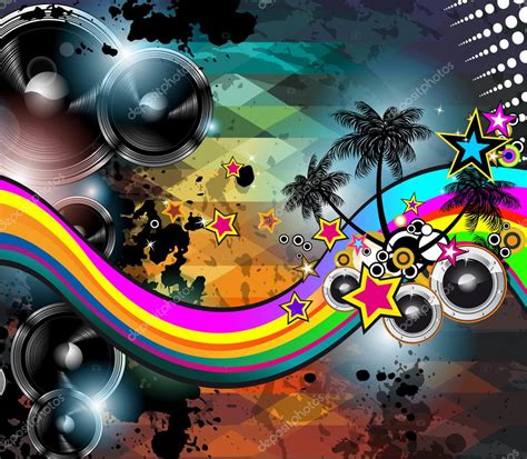 Tropical Event Disco Flyer For Music Poster — Stock Vector © Davidarts