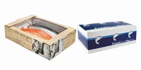 Corrugated Box Printed Fish Packaging Boxes For Food Size 18x12x8