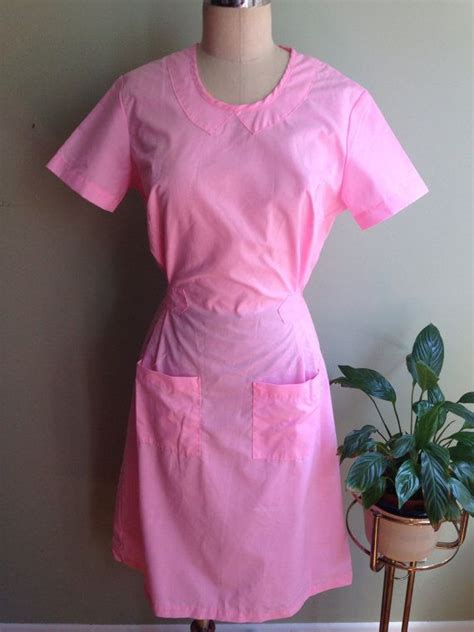 Vintage Neon Pink Waitress Diner Dress Pink Candy Striper Etsy