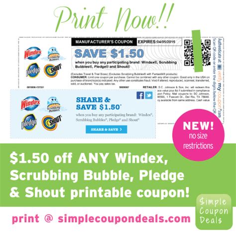 Free Scrubbing Bubbles Dollar General With New 150 Printable
