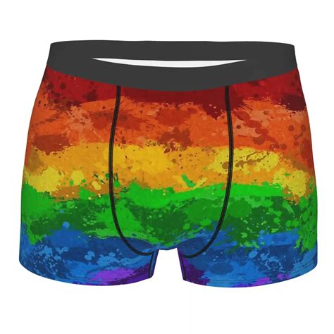 Rainbow Paint Splatter Flag Lgbt Sexual Minority Underpants Breathable