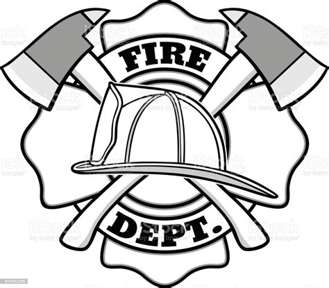 Firefighter Badge Illustration Stock Vector Art And More Images Of Axe