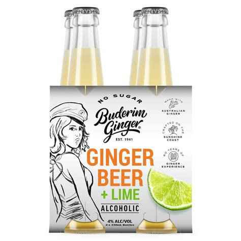No Sugar Ginger Beer Lime Buderim Ginger