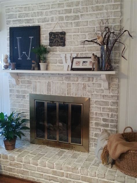 Faux Whitewash Cheap And Easy Diy Fireplace Makeover Brick