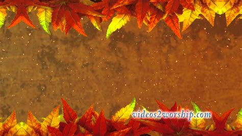 Easily find creative ideas for your church worship services with re:think worship. Thanksgiving Worship Motion Background Leaves And Dust ...