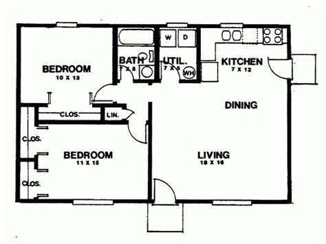 Basic House Plan 2 Bedroom Ranch Bedroomhouseplansone