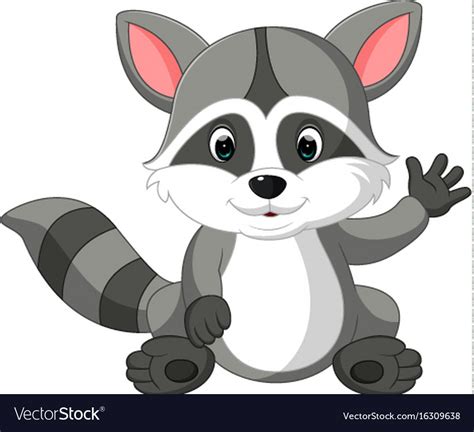 Cute Raccoon Cartoon Royalty Free Vector Image