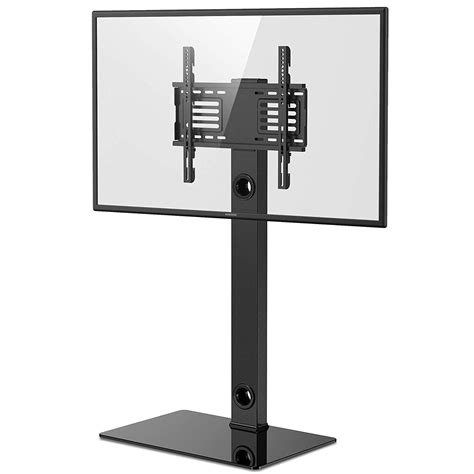 Fitueyes Universal Tv Stand Base With Swivel Mount Height Adjustable