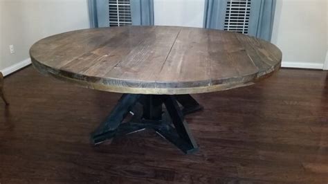 Items Similar To Large Rustic Round Dining Table On Etsy
