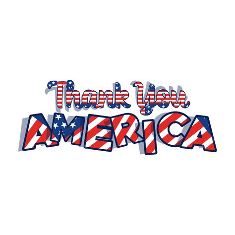 Thank You Text Vector Art Png Thank You America Flag Text Effect