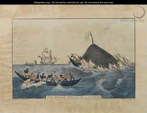 The Sperm Whale In A Flurry Nathaniel Currier WikiGallery Org The