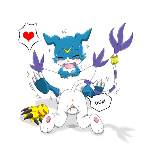 Rule 34 2015 Anthro Anus Blue Body Blue Skin Blush Closed Eyes Digimon Digimon Species