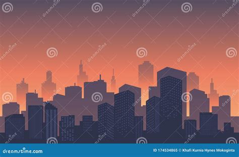 Modern City Building In The Afternoon Urban Landscape Stock Vector