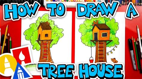 How To Draw A Treehouse Youtube