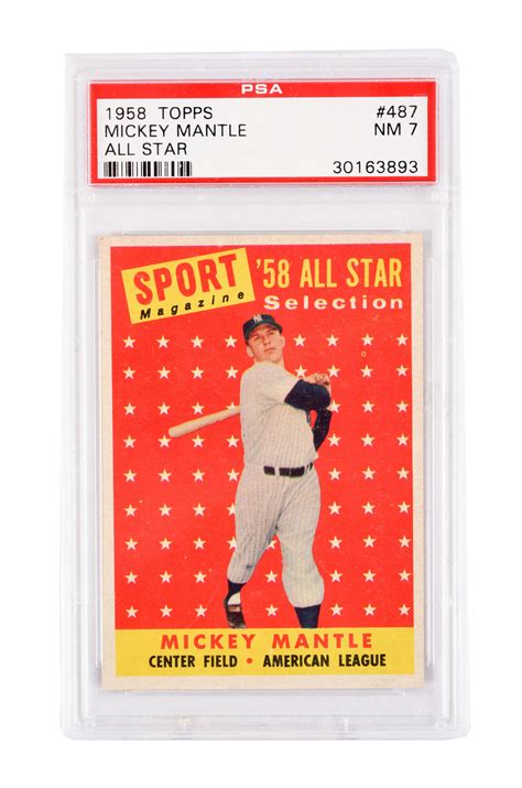 Lot Detail 1958 Topps Mickey Mantle All Star Card Psa 7 Nrmt