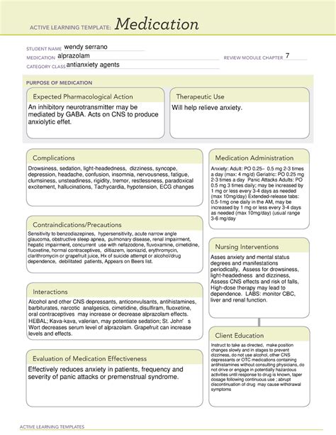 Dosage Calculations ATI Basic Concept Template