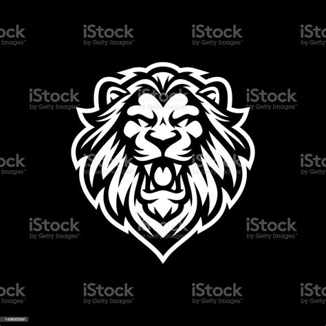 Angry Lion Head Mascot Logo Design Lion Vector Illustration On Dark