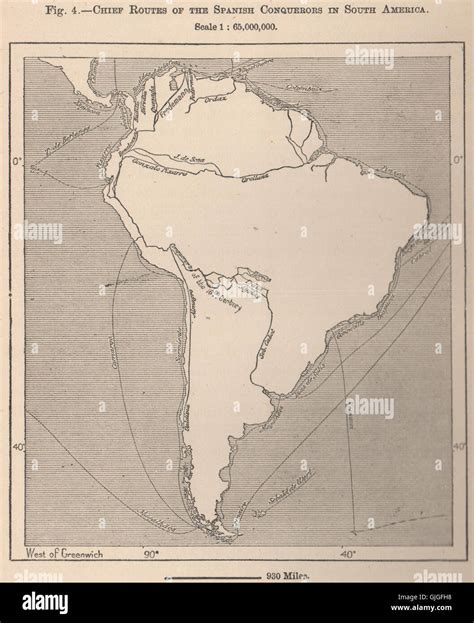 Jefe De Rutas De Los Conquistadores Españoles En América Del Sur 1885