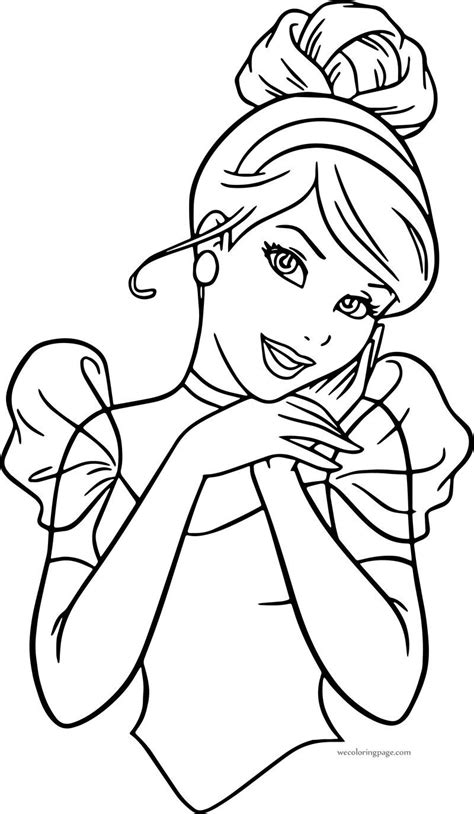 Here is the coloring page of a beautiful princess celebrating valentine's day. Cinderella Beautiful Cute Princess Coloring Pages ...